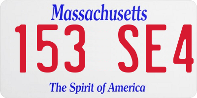 MA license plate 153SE4
