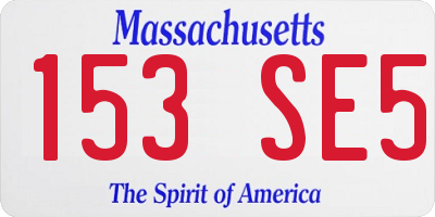 MA license plate 153SE5