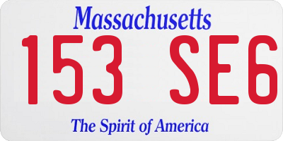 MA license plate 153SE6