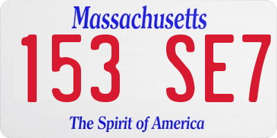 MA license plate 153SE7