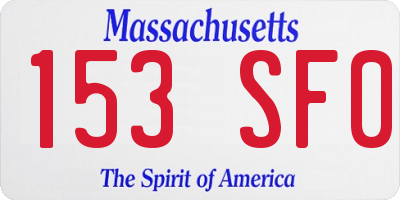 MA license plate 153SF0