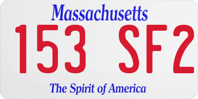 MA license plate 153SF2