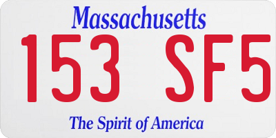 MA license plate 153SF5