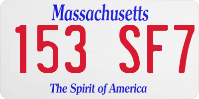 MA license plate 153SF7
