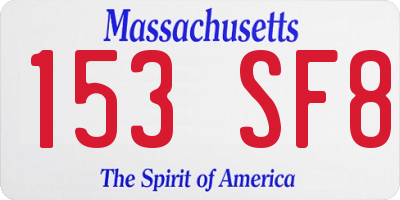 MA license plate 153SF8