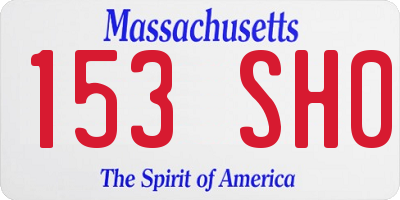 MA license plate 153SH0