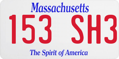MA license plate 153SH3