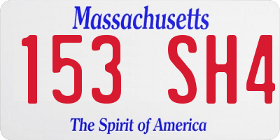 MA license plate 153SH4