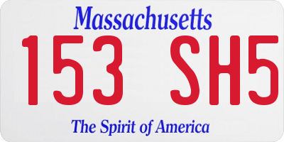 MA license plate 153SH5