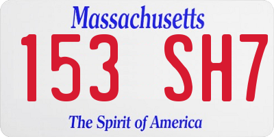 MA license plate 153SH7