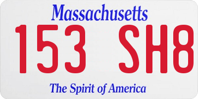 MA license plate 153SH8