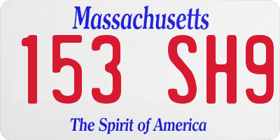 MA license plate 153SH9