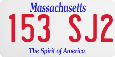 MA license plate 153SJ2