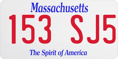 MA license plate 153SJ5
