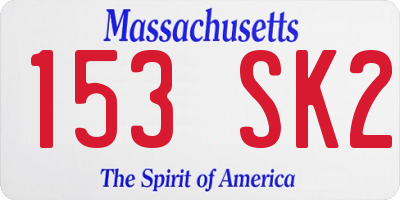 MA license plate 153SK2