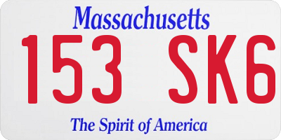 MA license plate 153SK6