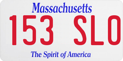 MA license plate 153SL0