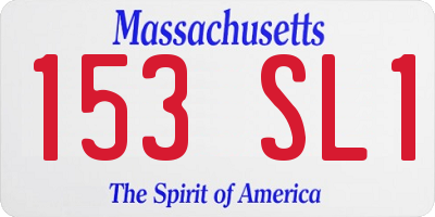 MA license plate 153SL1