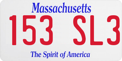 MA license plate 153SL3