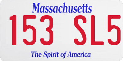 MA license plate 153SL5