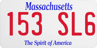 MA license plate 153SL6