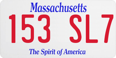 MA license plate 153SL7