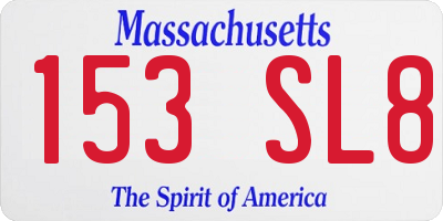 MA license plate 153SL8