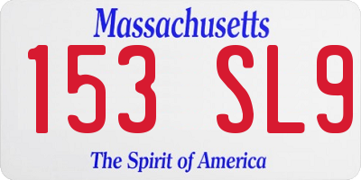 MA license plate 153SL9