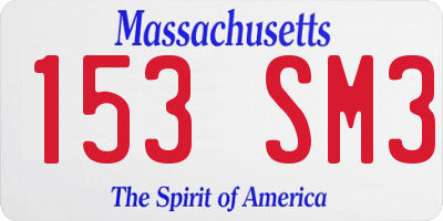 MA license plate 153SM3