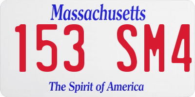 MA license plate 153SM4
