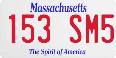 MA license plate 153SM5