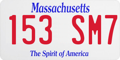 MA license plate 153SM7