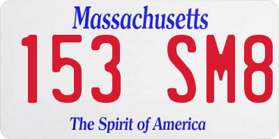 MA license plate 153SM8