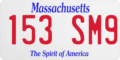 MA license plate 153SM9