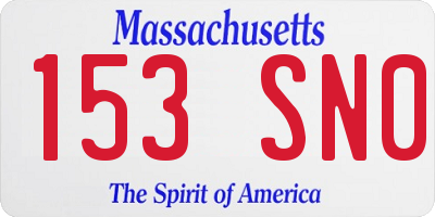MA license plate 153SN0