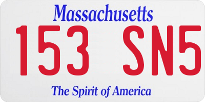 MA license plate 153SN5