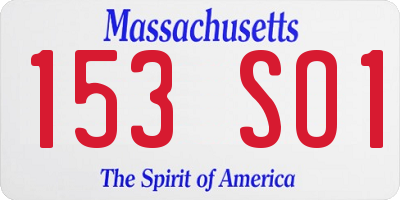 MA license plate 153SO1