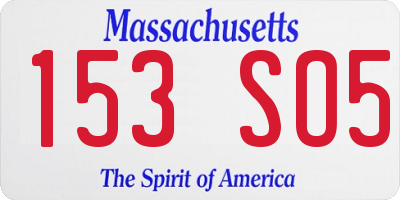 MA license plate 153SO5