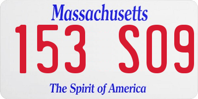 MA license plate 153SO9