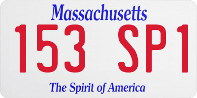 MA license plate 153SP1