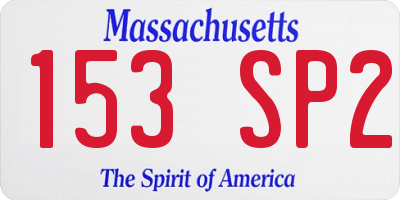 MA license plate 153SP2