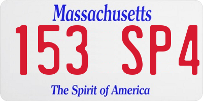 MA license plate 153SP4