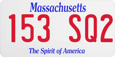 MA license plate 153SQ2