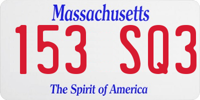 MA license plate 153SQ3