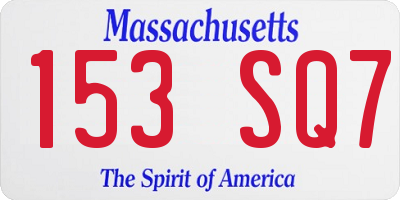 MA license plate 153SQ7