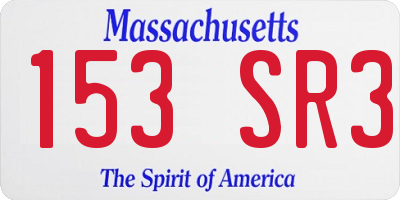 MA license plate 153SR3