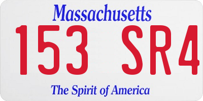 MA license plate 153SR4
