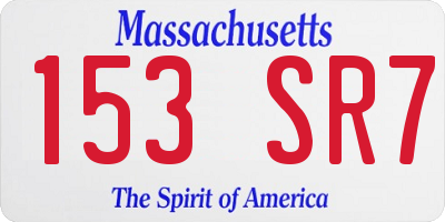 MA license plate 153SR7