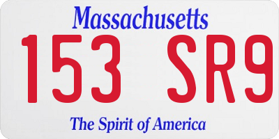 MA license plate 153SR9