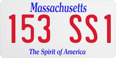 MA license plate 153SS1